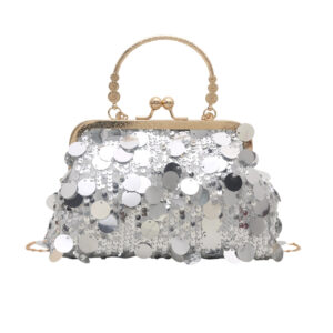 Sequined ball gown evening bag, sparkling and fashionable women's bag