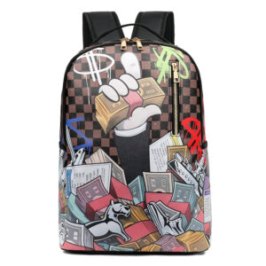 Fashion men's and women's PU graffiti large capacity backpack student backpack travel bag mochila mochilas de hombre school bag