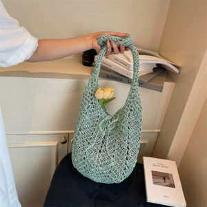 Vacation woven tote bag for women